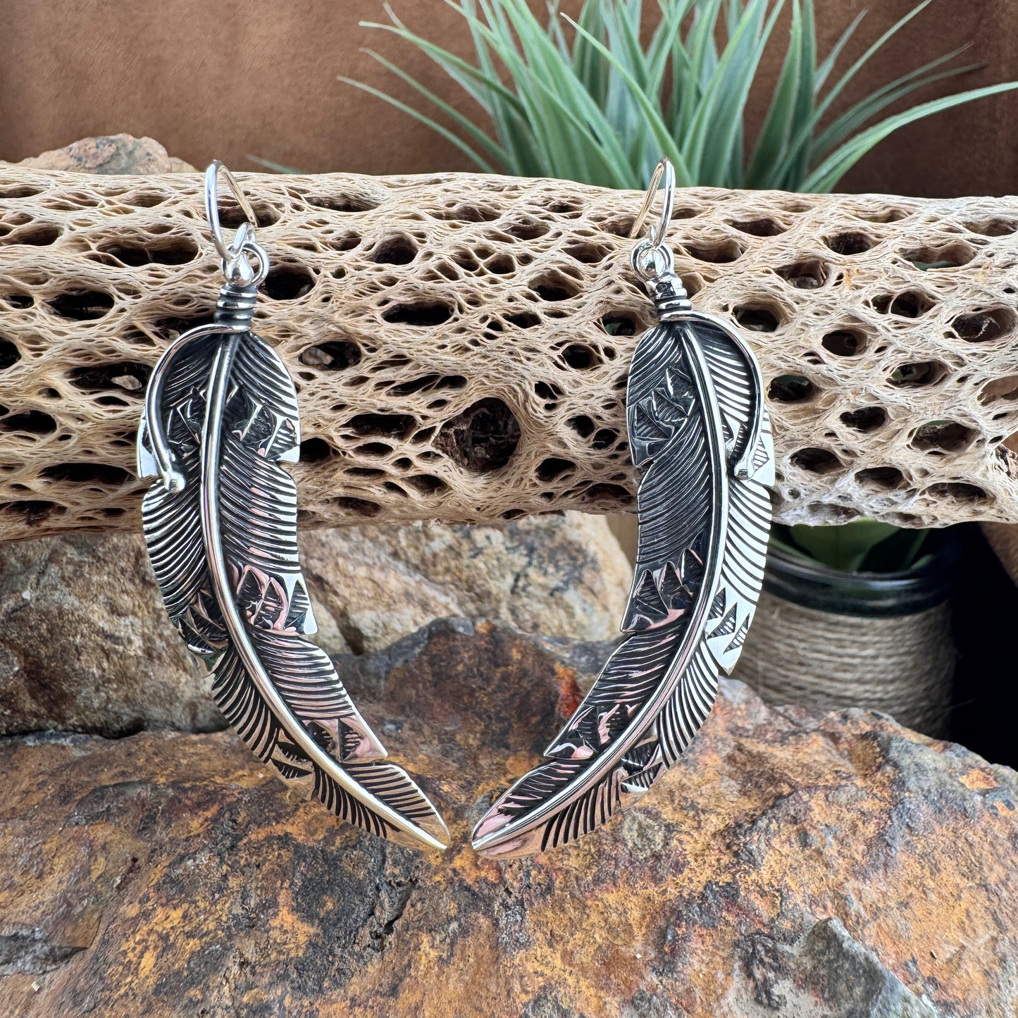 Dangle Feather Earrings by Lambert Perry