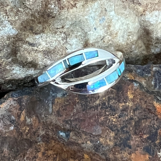 David Rosales Amazing Light Inlaid Sterling Silver Ring