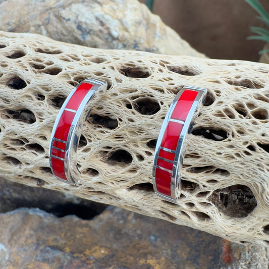 David Rosales Rosarita Inlaid Sterling Silver Earrings