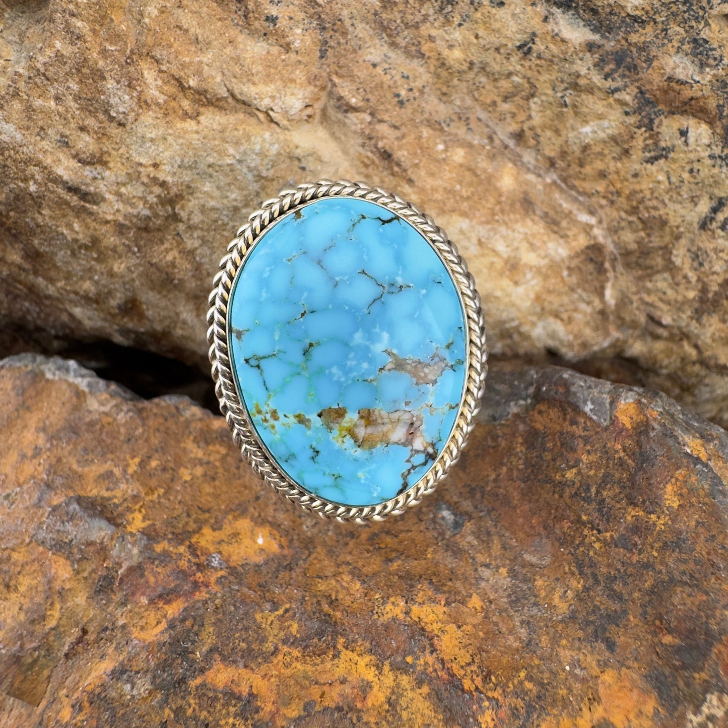Artie Yellowhorse Turquoise Ring - Size 7.5 - Navajo