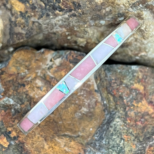 David Rosales Make Me Blush Inlaid Sterling Silver Bracelet