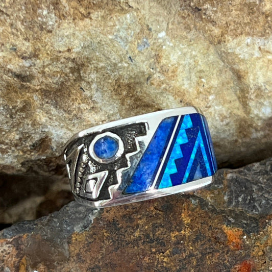 David Rosales Blue Sky Inlaid Sterling Silver Ring