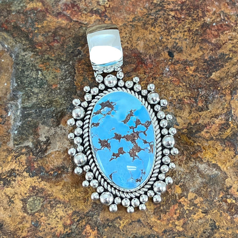 Golden Hill Turquoise Sterling Silver Pendant by Artie Yellowhorse