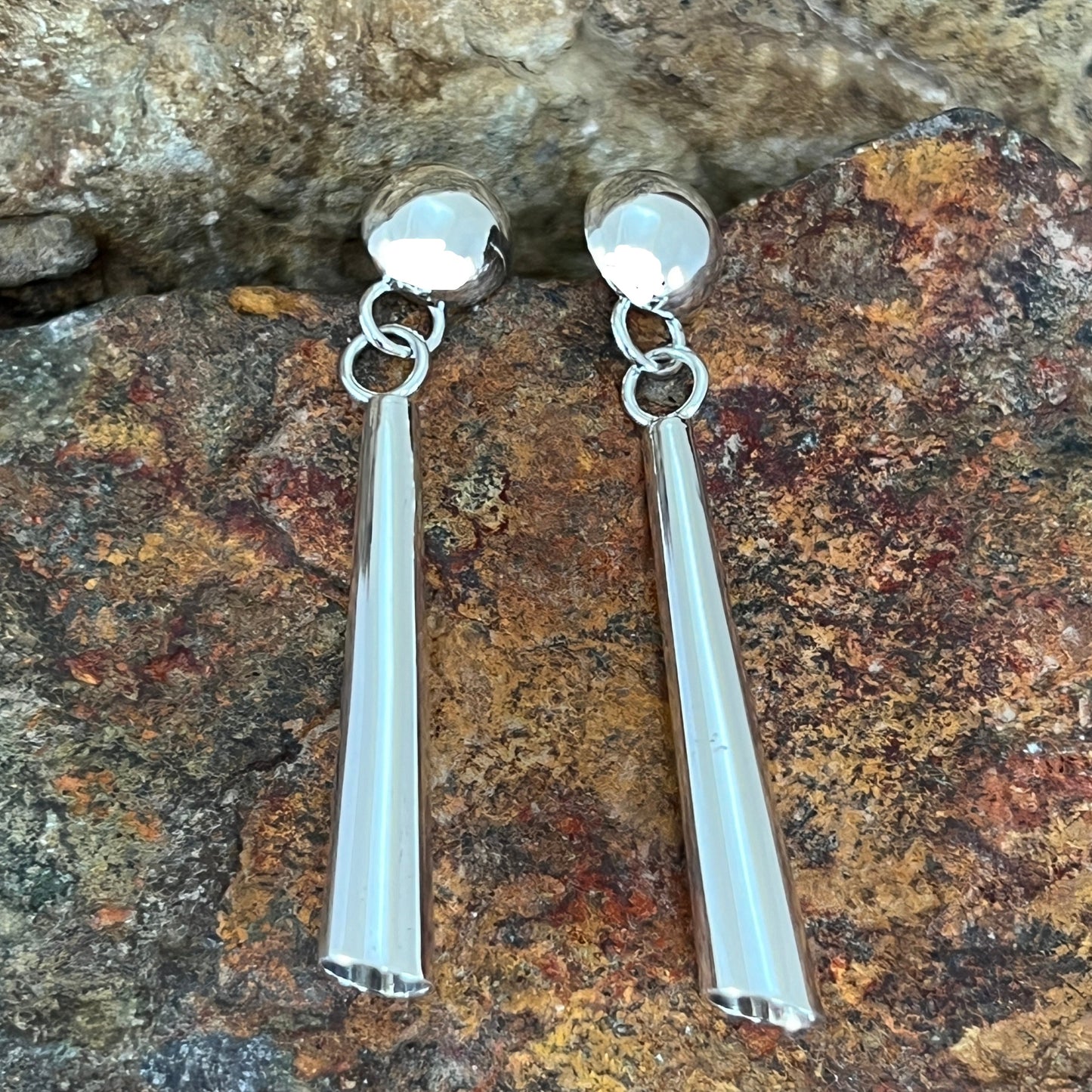 Traditional Sterling Silver Earrings by Artie Yellowhorse