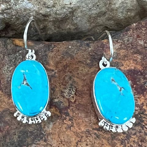 Kingman Turquoise Sterling Silver Earrings by Cathy Webster