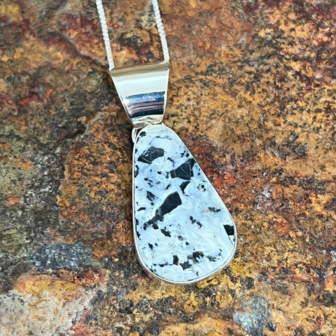 White Buffalo Sterling Silver Pendant by Jacob Olascoaga
