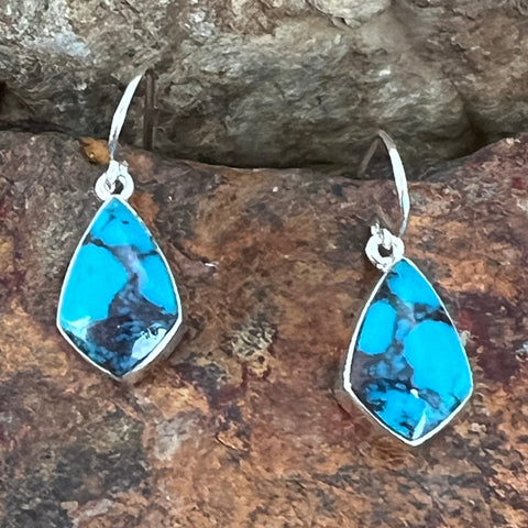 Kingman Turquoise Sterling Silver Earrings by Sheryl Martinez