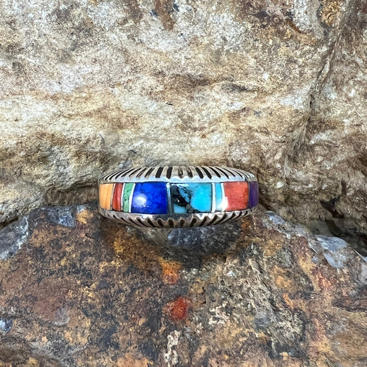 David Rosales Indian Summer Inlaid Sterling Silver Ring