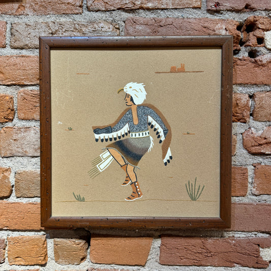 Vintage Eagle Dancers Sand Paintings by Navajo Artist