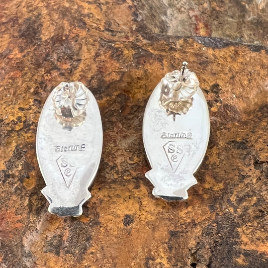 David Rosales Mystic Pearl Inlaid Sterling Silver Earrings