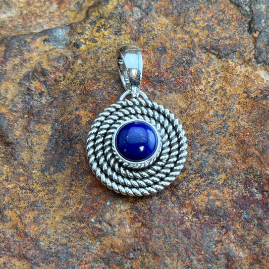 Sterling Silver Lapis Pendant by Artie Yellowhorse