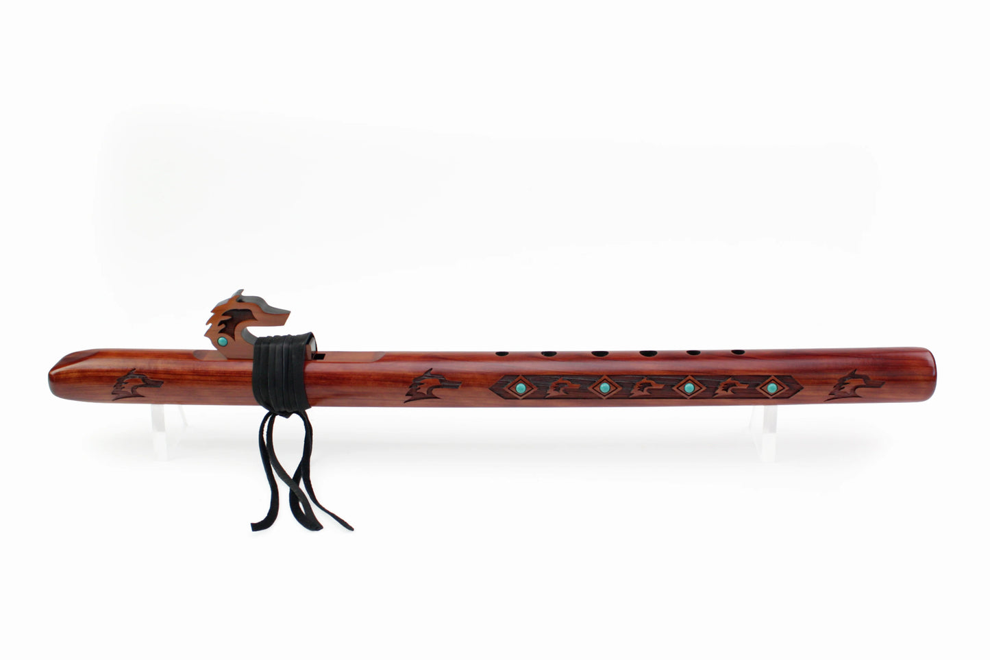 High Spirits F# Flute - Signature Grey Wolf with Aromatic Cedar with Turquoise