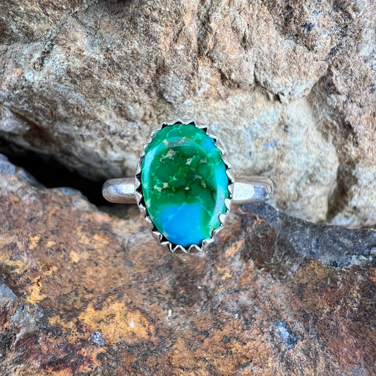 Vintage David Rosales Sonoran Gold Sterling Silver Ring - Size 7.25 - Estate