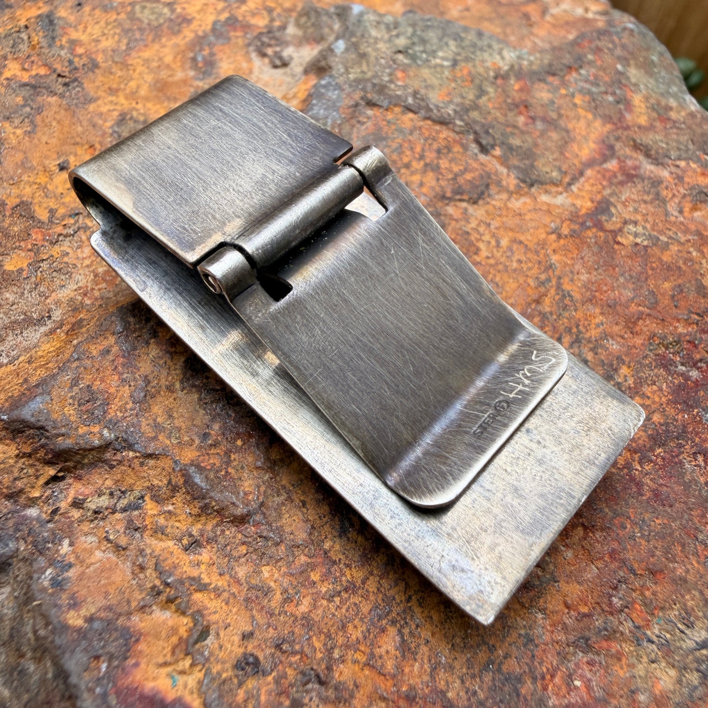Vintage Sterling Silver Turquoise Money Clip by HMS — Estate