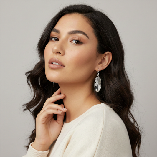 Dangle Feather Earrings by Ray Coriz