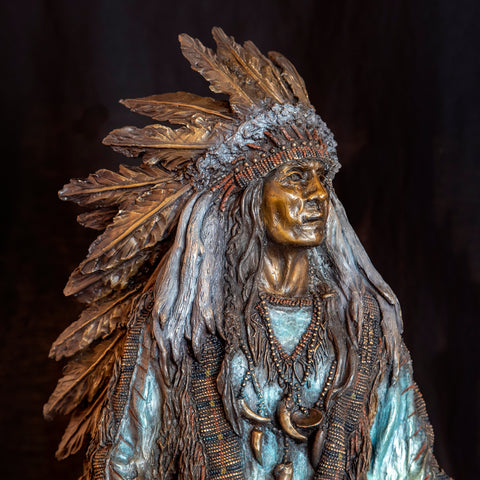 Horizons -- Native American Bronze Statue Portrayal by Cindy Jo Popejoy
