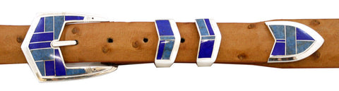 David Rosales Blue Water 1" Inlaid Ranger Belt Buckle