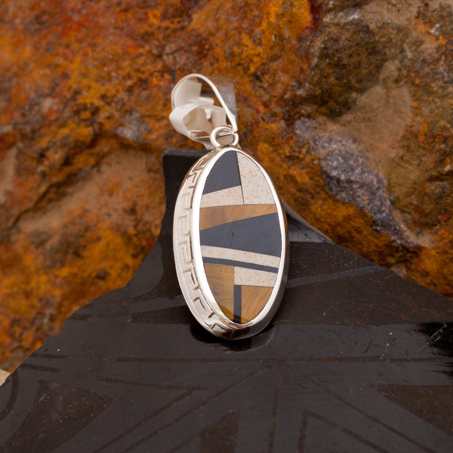 David Rosales Kayenta Inlaid Sterling Silver Pendant