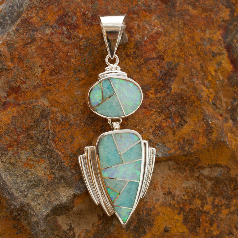 David Rosales Amazing Light Inlaid Sterling Silver Pendant