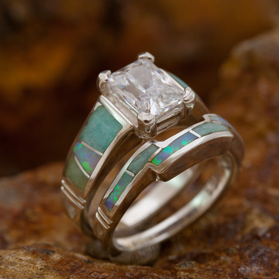 David Rosales Amazing Light Inlaid Sterling Silver Ring