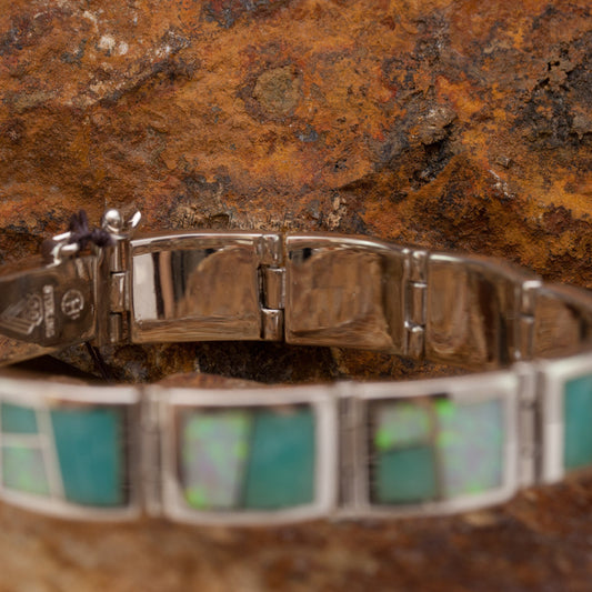 David Rosales Amazing Light Inlaid Sterling Silver Bracelet