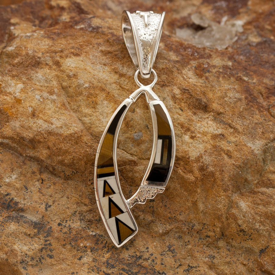 David Rosales Kayenta Inlaid Sterling Silver Pendant