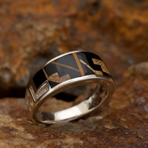 David Rosales Native Earth Fancy Inlaid Sterling Silver Ring