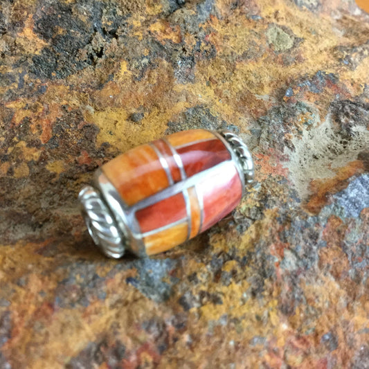 David Rosales Desert Fire Inlaid Sterling Silver Pendant