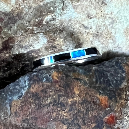 David Rosales Black Beauty Inlaid Sterling Silver Ring