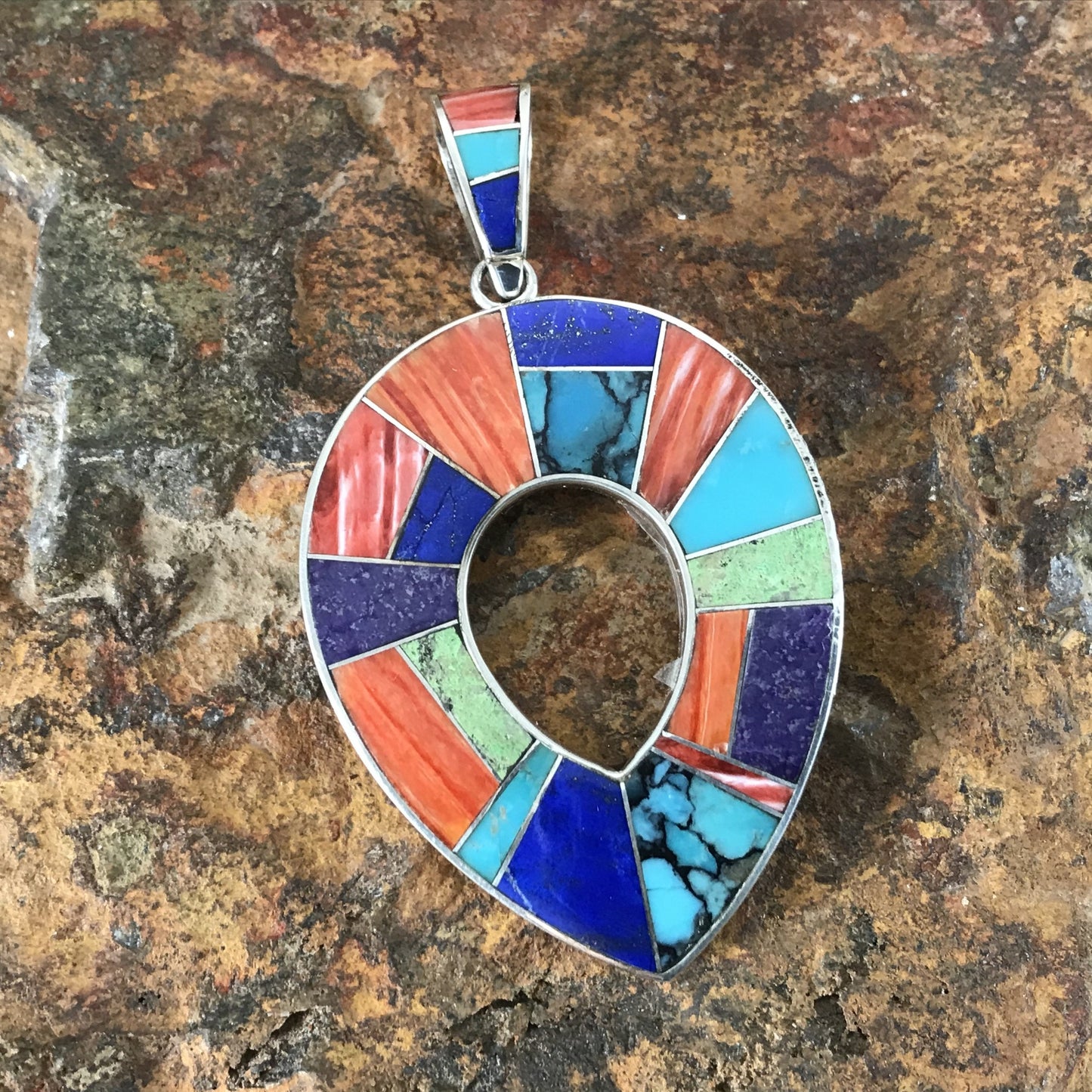 David Rosales Indian Summer Inlaid Sterling Silver Pendant