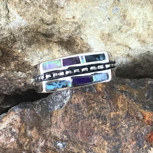 David Rosales Shalako Inlaid Sterling Silver Ring