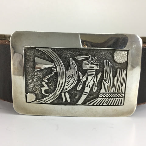 Vintage Story Teller Sterling Silver Concho Belt by Floyd Bicenti Sr - Estate Jewelry