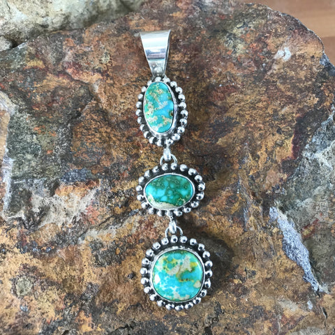 Sonoran Gold Turquoise Sterling Silver Pendant by Eddie Secatero