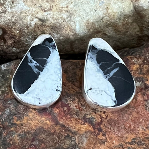 White Buffalo Sterling Silver Earrings by Diane Wylie