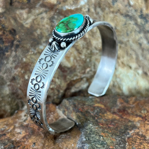 Sonoran Gold Turquoise Sterling Silver Bracelet by Mike Thompson