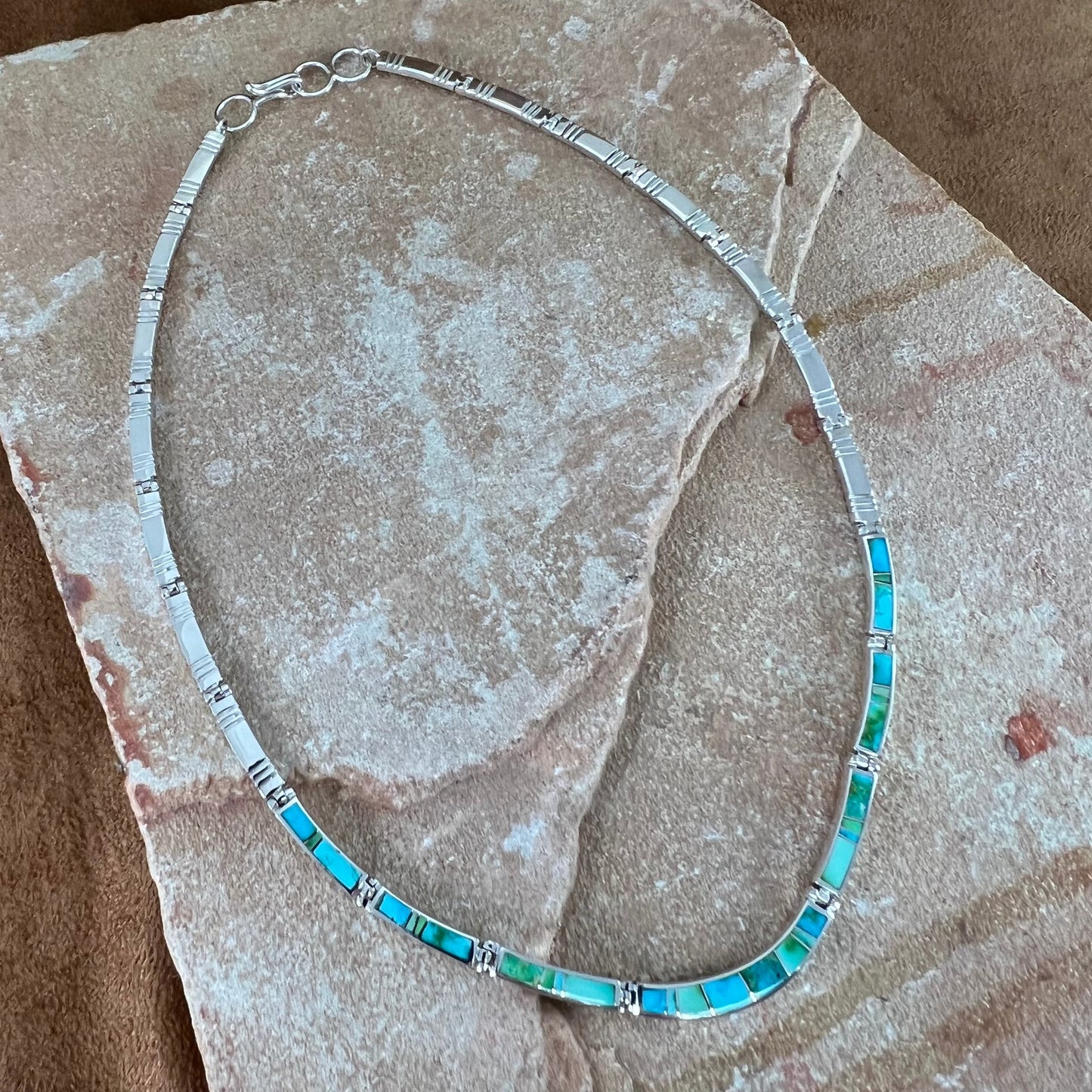 David Rosales Sonoran Gold Inlay Sterling Silver Necklace