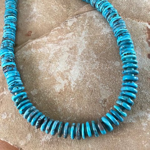 20" Kingman Turquoise Single-Strand Beaded Necklace F W Archuleta