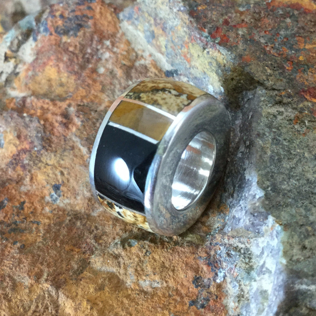 David Rosales Native Earth Inlaid Sterling Silver Pendant