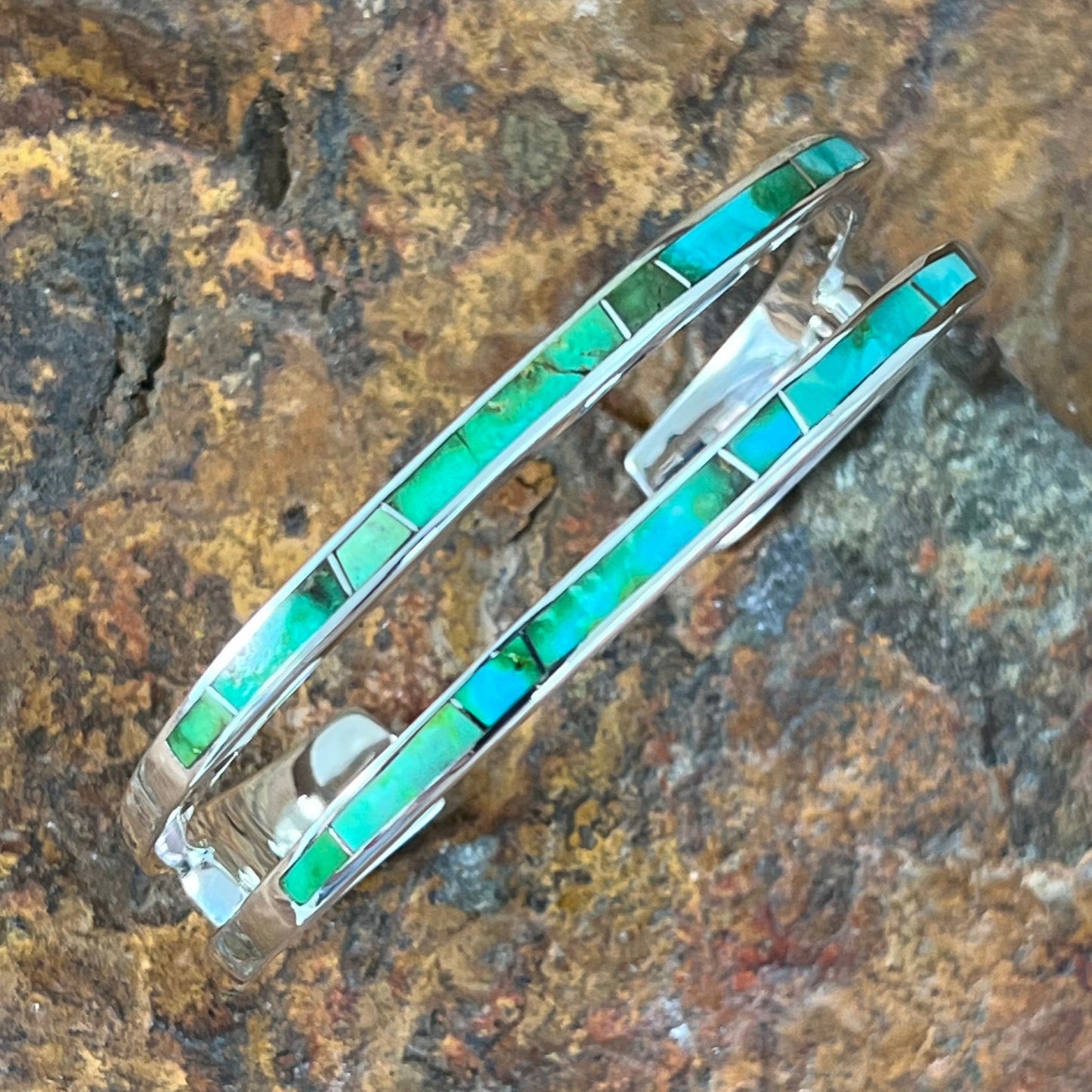 David Rosales Sonoran Gold Inlaid Sterling Silver Bracelet