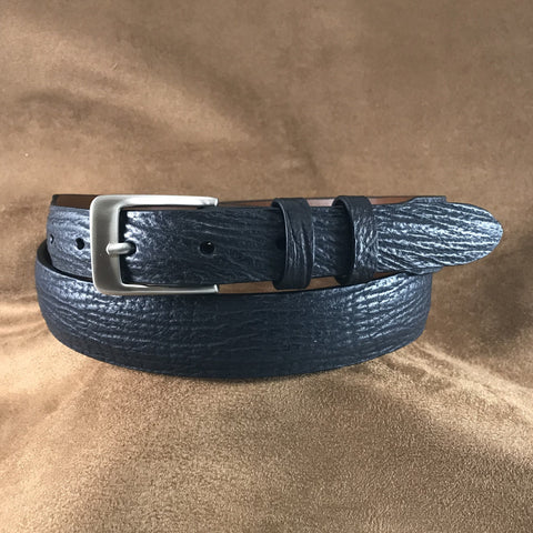 Black Shark Leather Belt Strap - 1 1/4" > 1" Taper