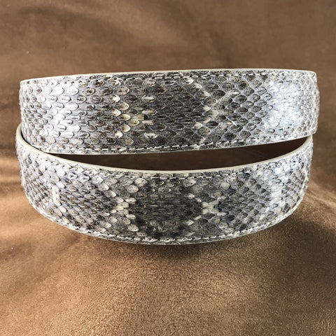 Western Diamond Rattlesnake Leather Belt Strap - 1 1/4" > 1" Taper