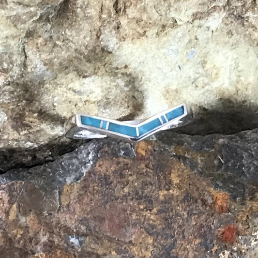David Rosales Arizona Blue Inlaid Sterling Silver Ring