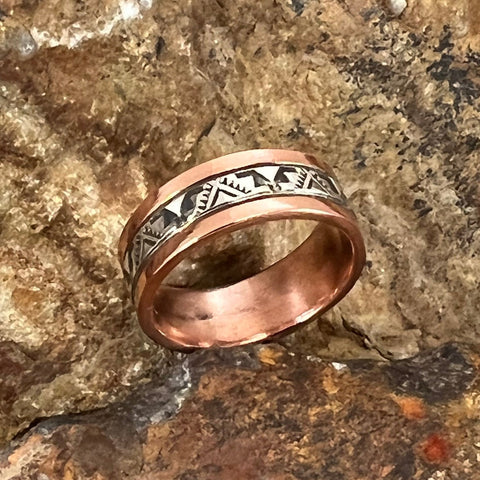 Sterling Silver & Copper Ring By Sylvana Apache Size 10.75