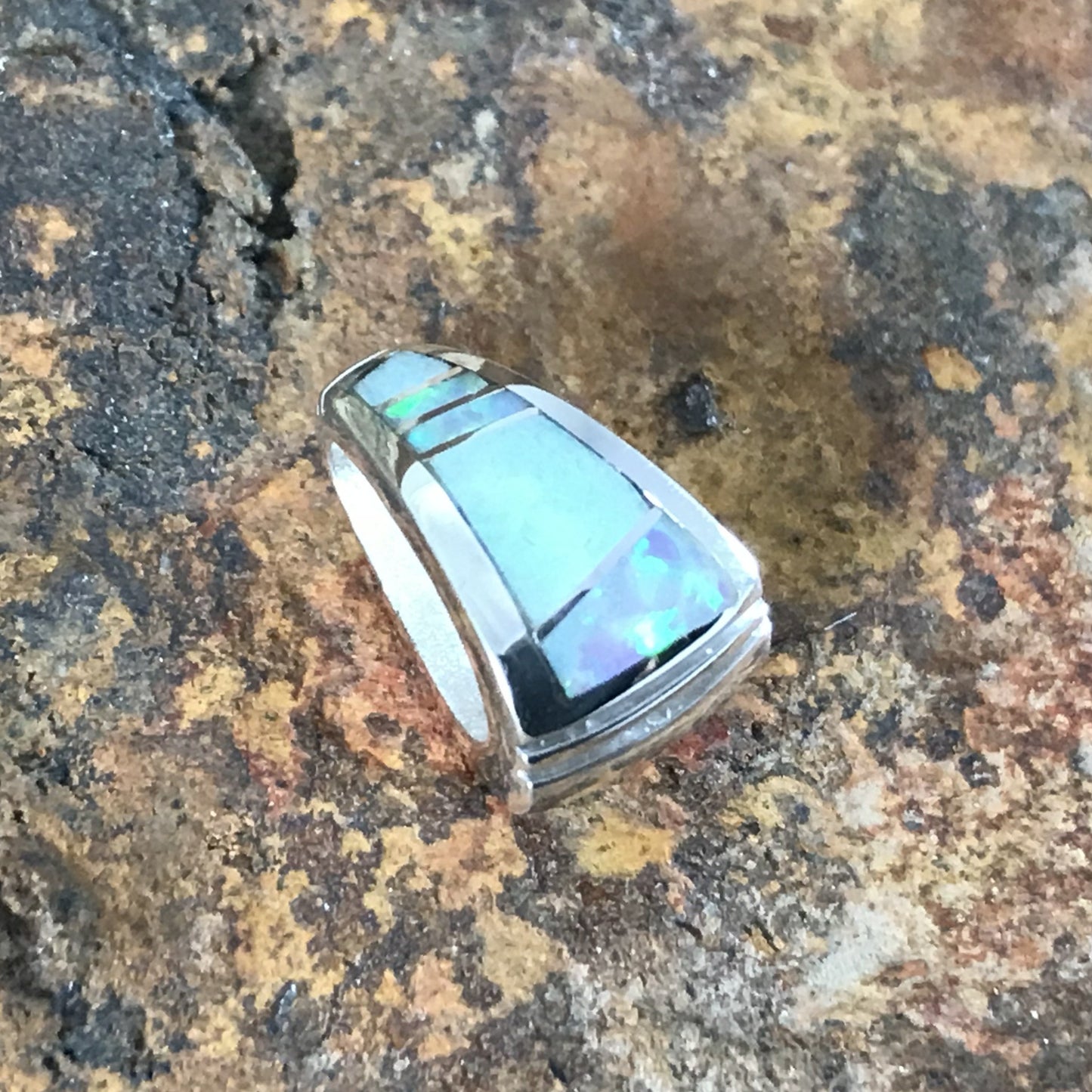 David Rosales Amazing Light Inlaid Sterling Silver Pendant