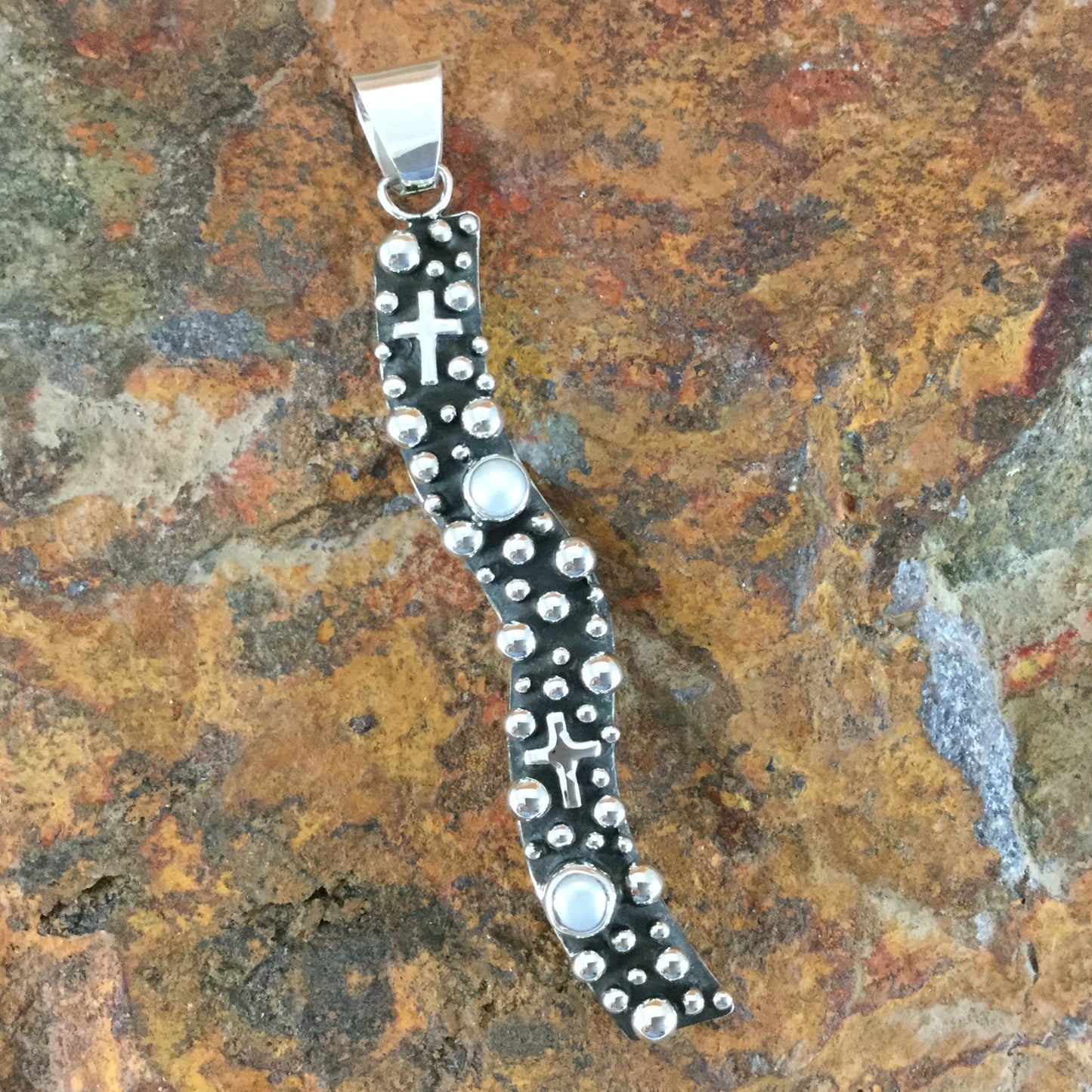 Million Drops Fresh Water Pearl Sterling Silver Pendant by Ray Coriz