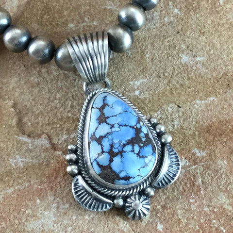 Golden Hill Turquoise Sterling Silver Pendant & Beaded Necklace