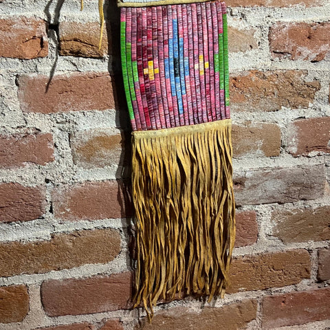 Plains Style Large Leather Beaded Pipe Bag by Russ Kruse