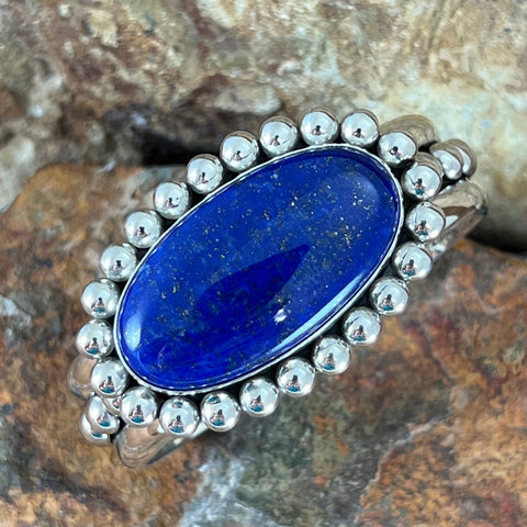 Lapis Sterling Silver Bracelet by Artie Yellowhorse