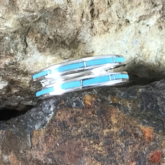 David Rosales Arizona Blue Inlaid Sterling Silver Ring