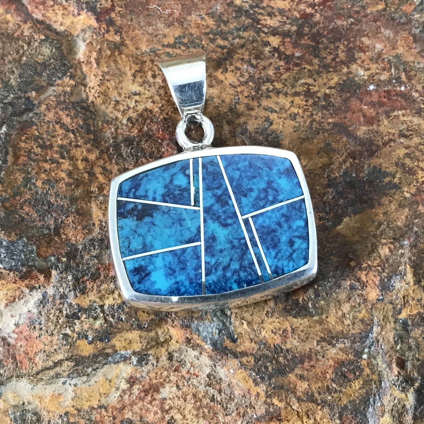 David Rosales Western Skies Inlaid Sterling Silver Pendant